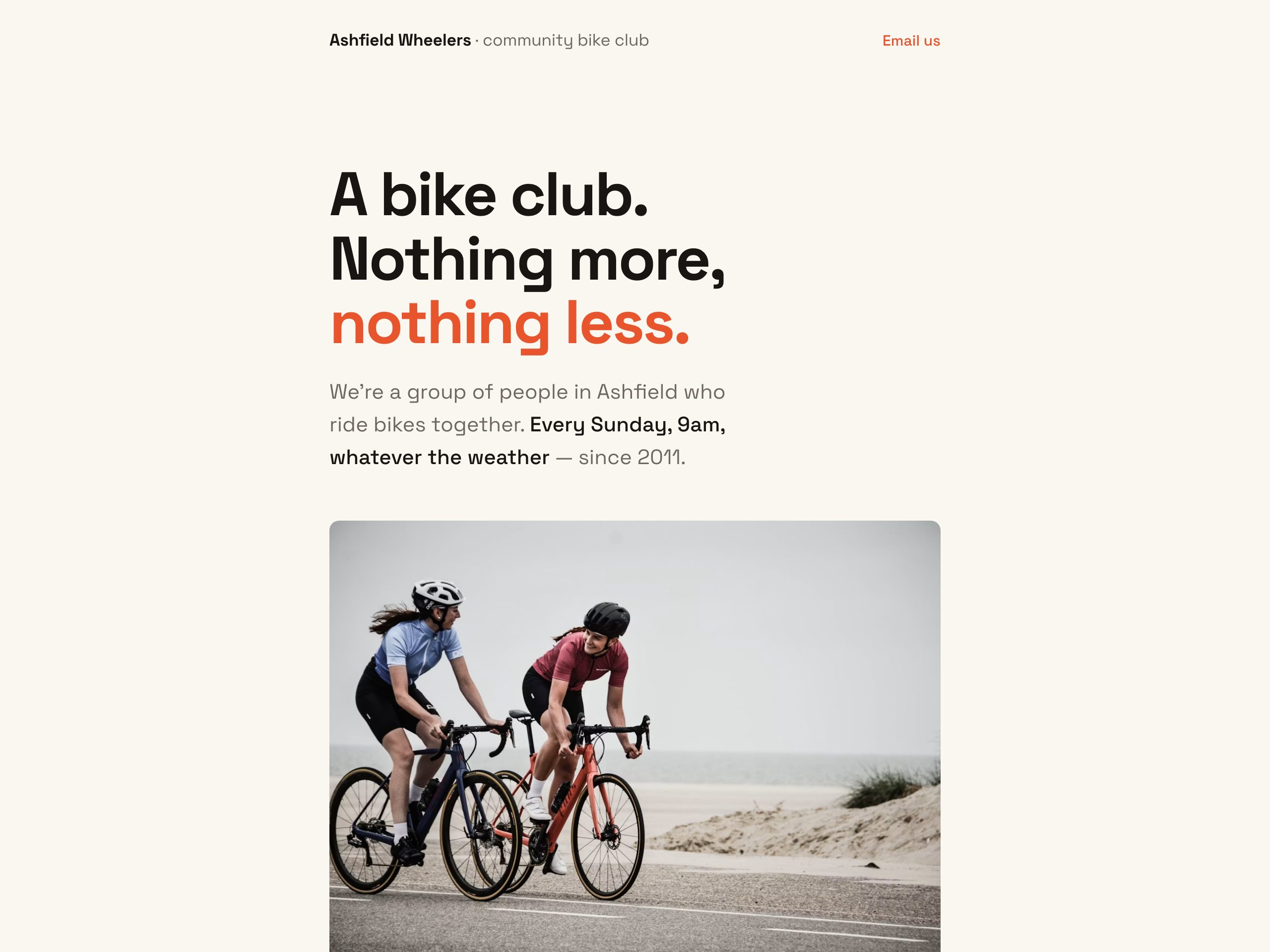 Ashfield Wheelers — built with Nanopage