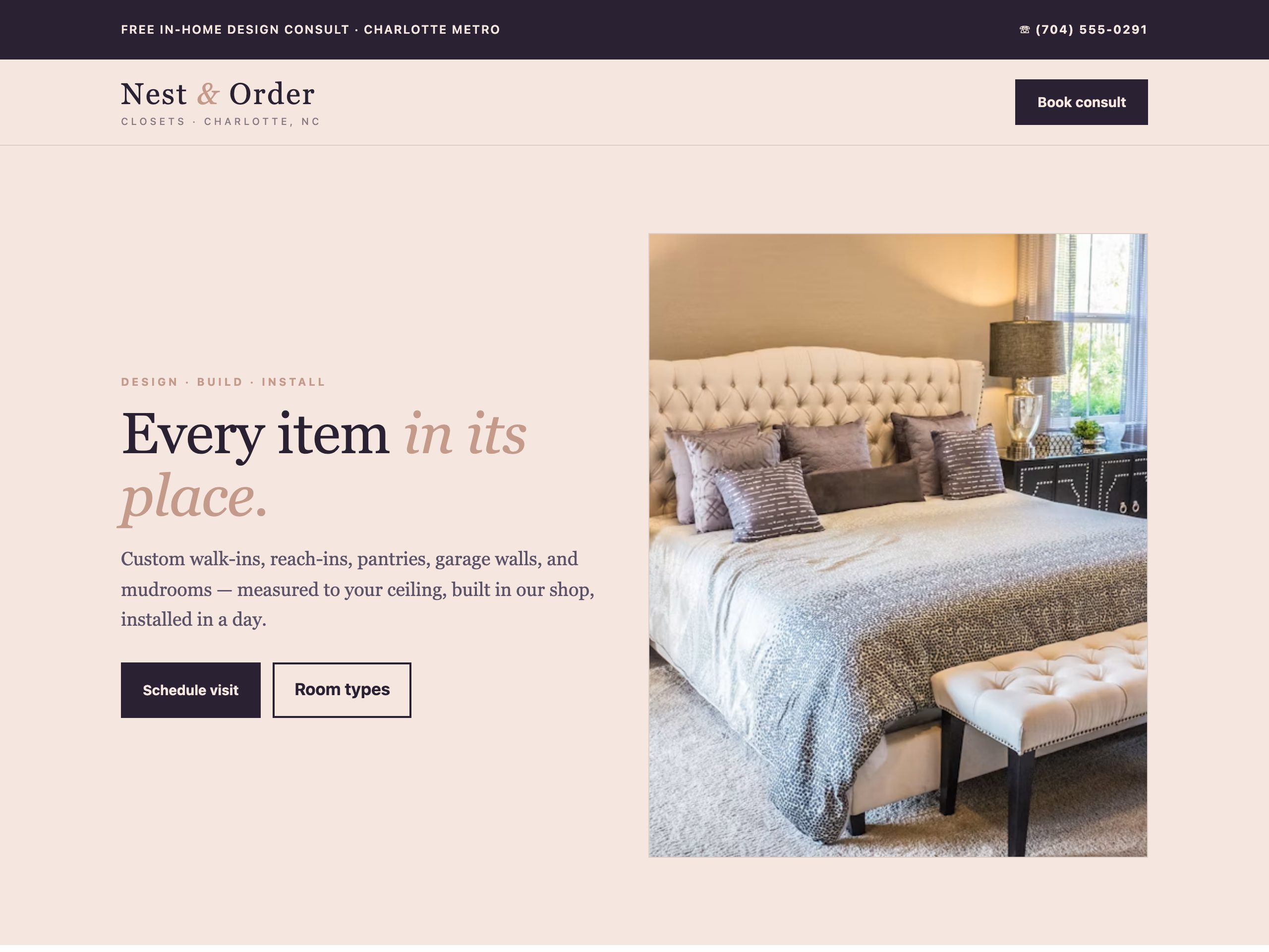 Nest & Order — built with Nanopage