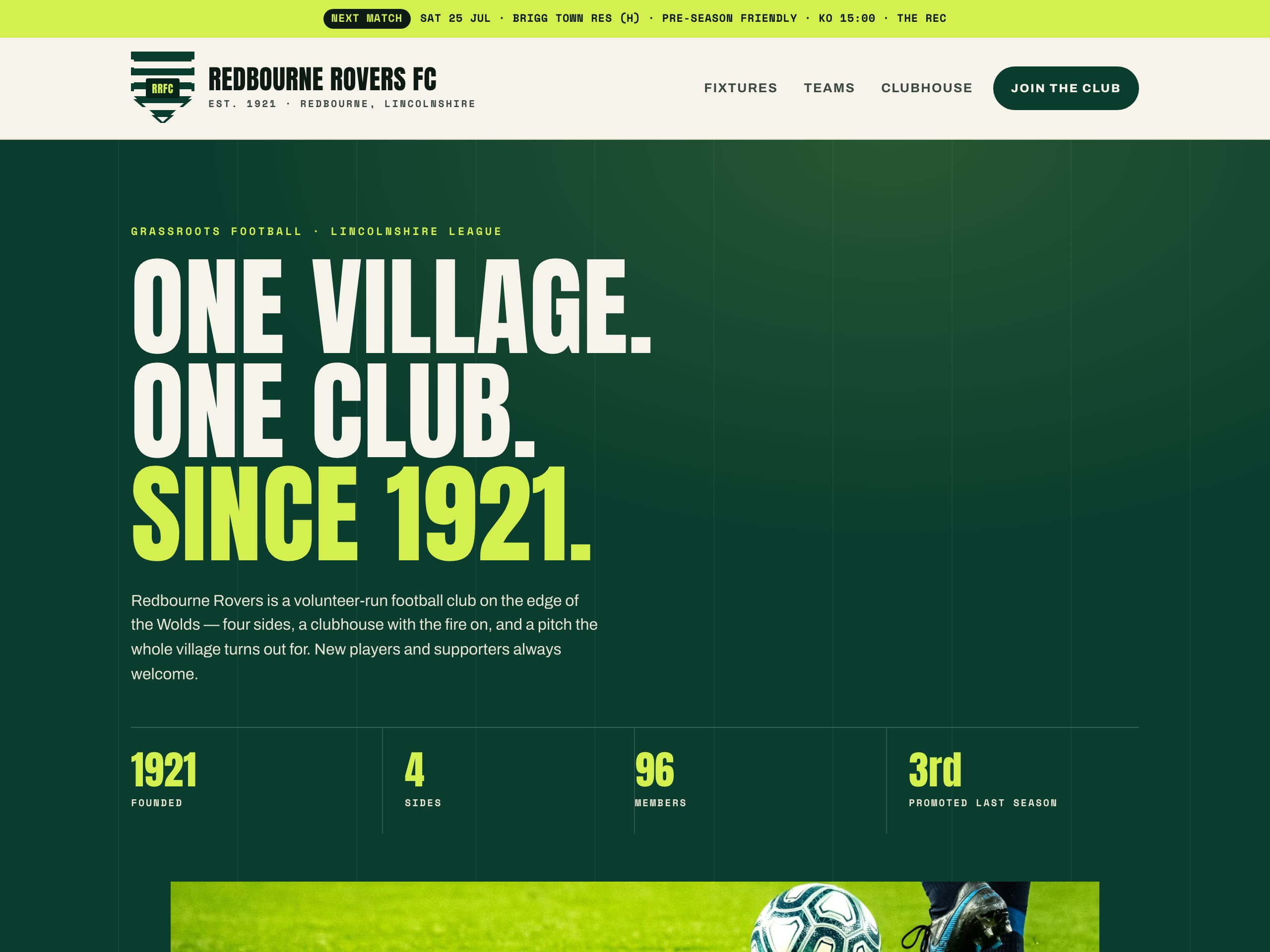 Redbourne Rovers FC — built with Nanopage