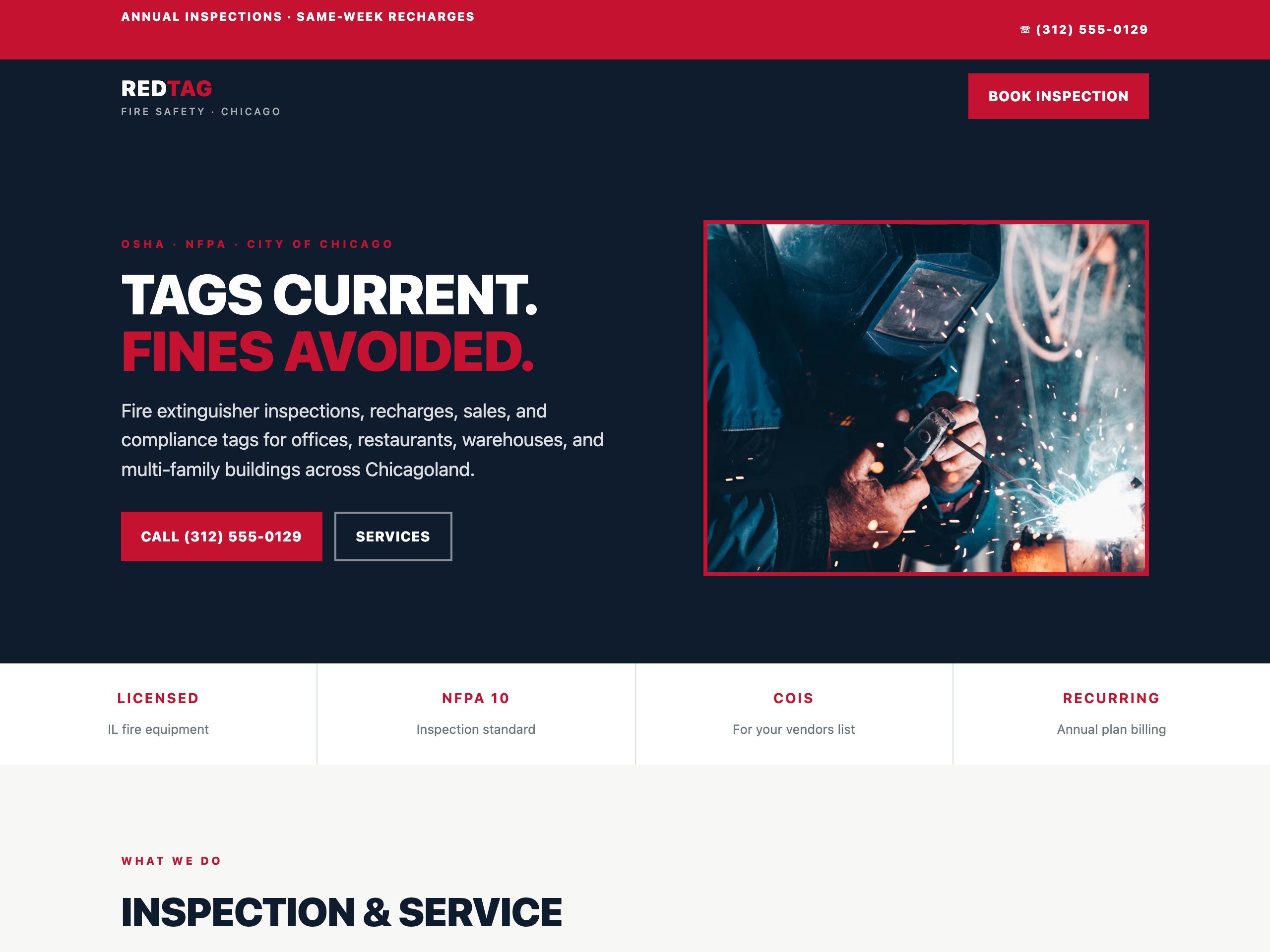 RedTag Fire Safety — built with Nanopage